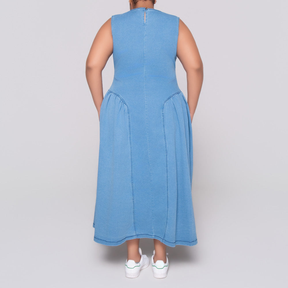 Sleeveless Denim Dress