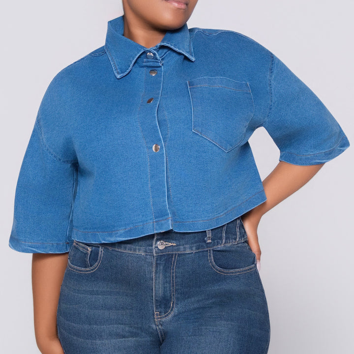 Short Sleeve Denim Top