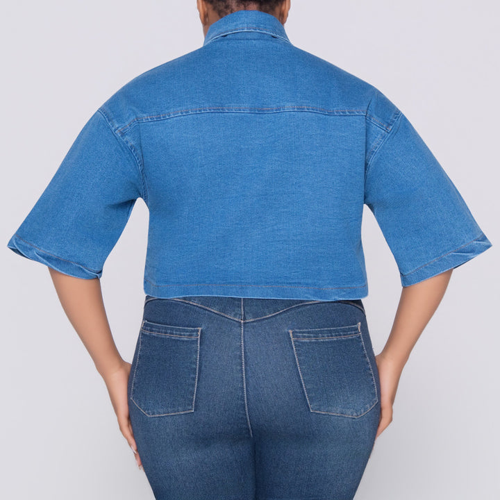 Short Sleeve Denim Top