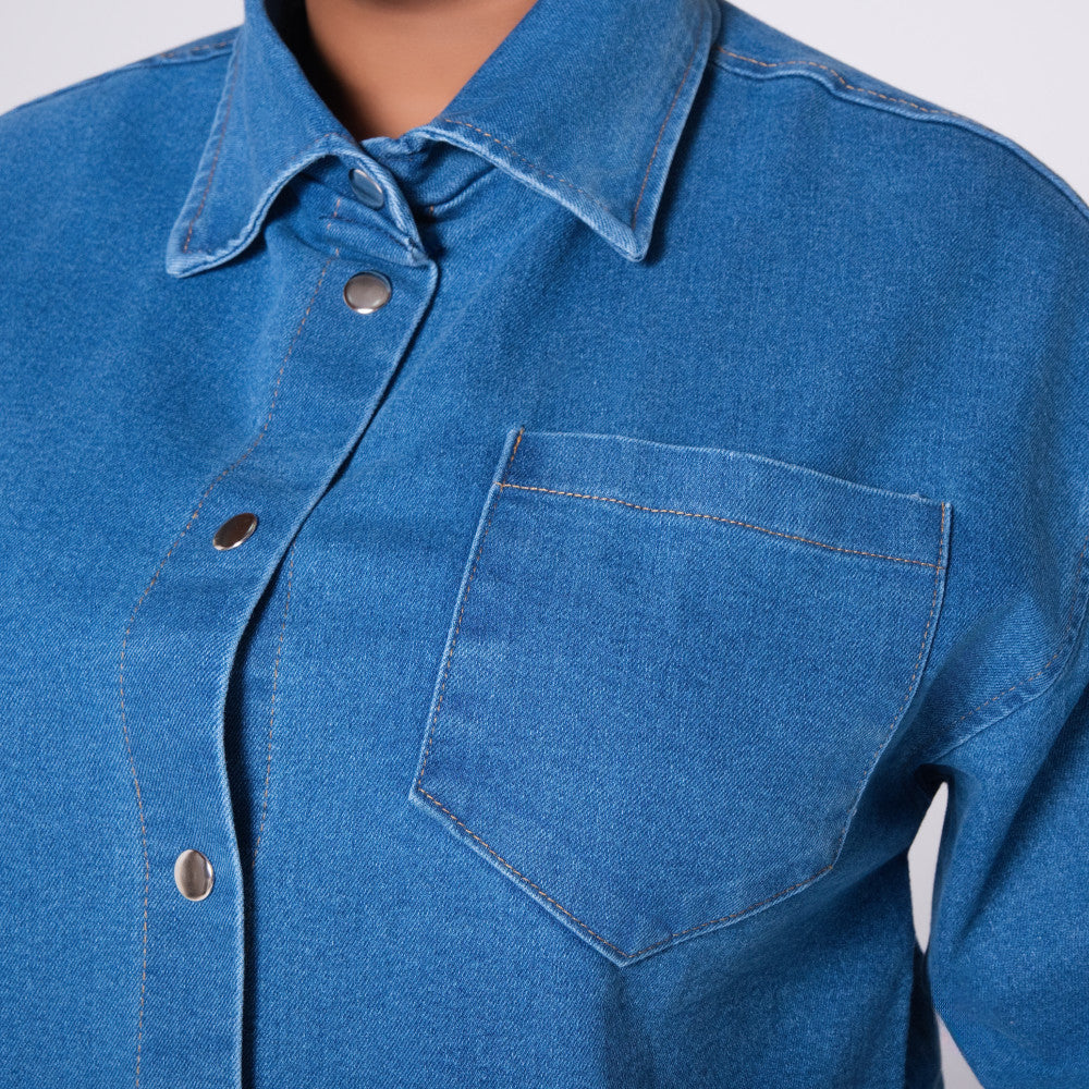 Short Sleeve Denim Top