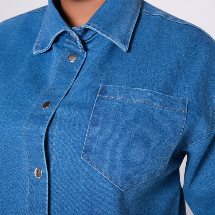 Short Sleeve Denim Top