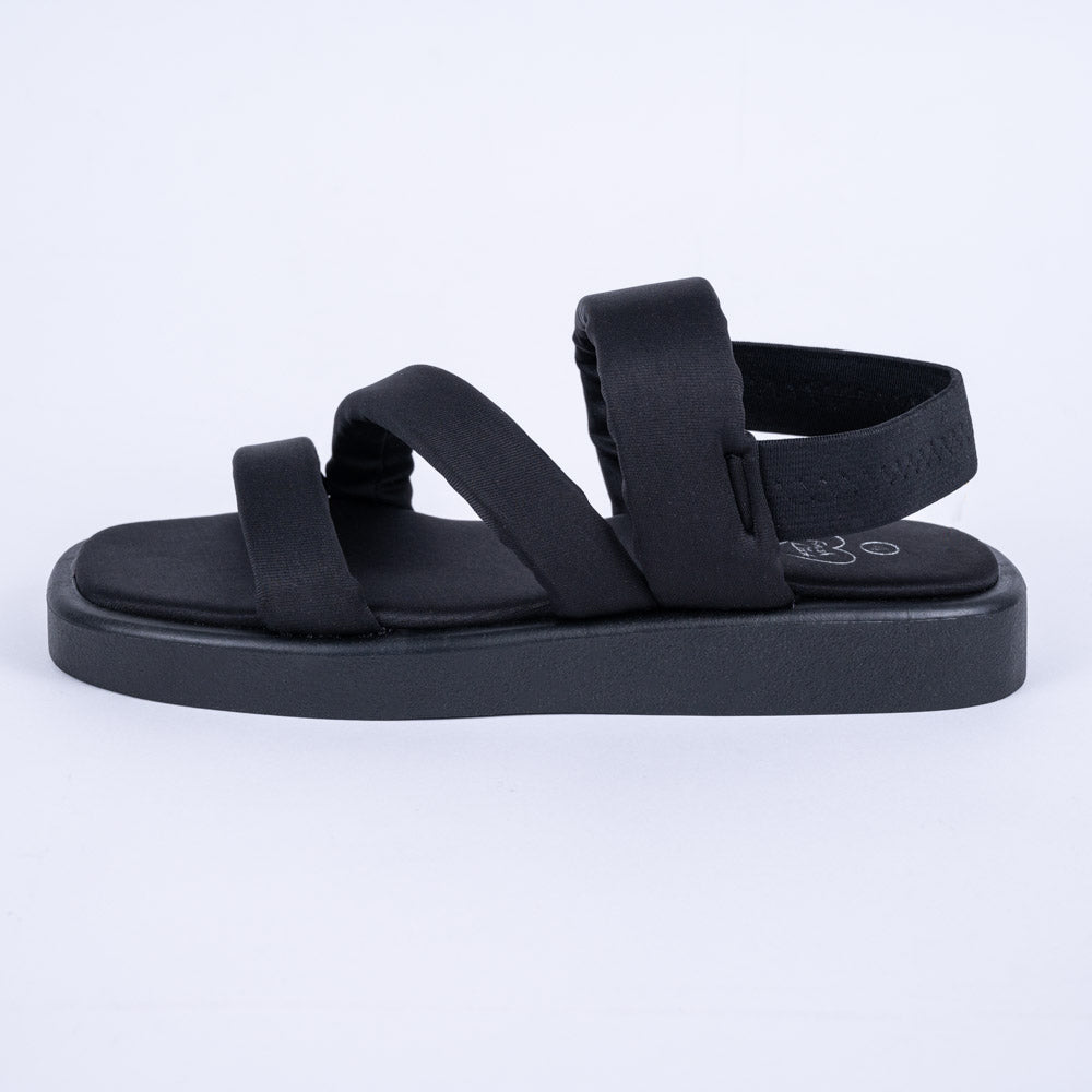 Ladies Black Ankle Strap Chunky Sandals