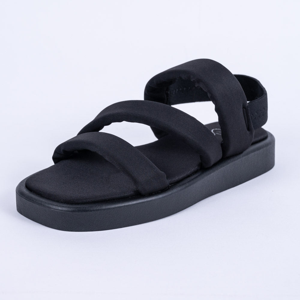 Ladies Black Ankle Strap Chunky Sandals