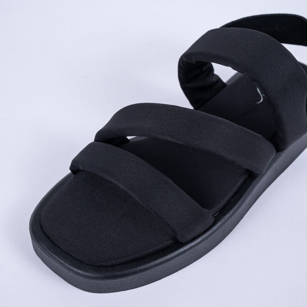 Ladies Black Ankle Strap Chunky Sandals