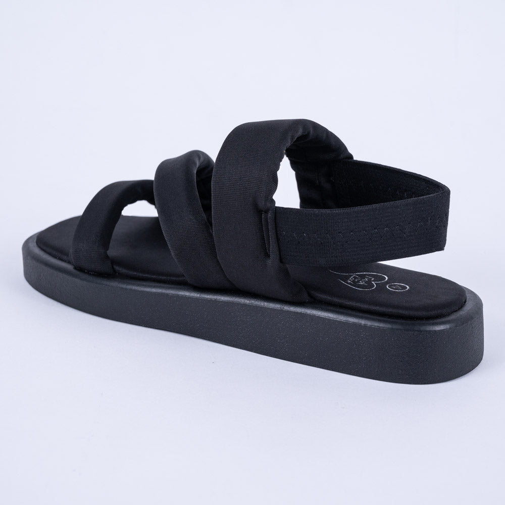 Ladies Black Ankle Strap Chunky Sandals