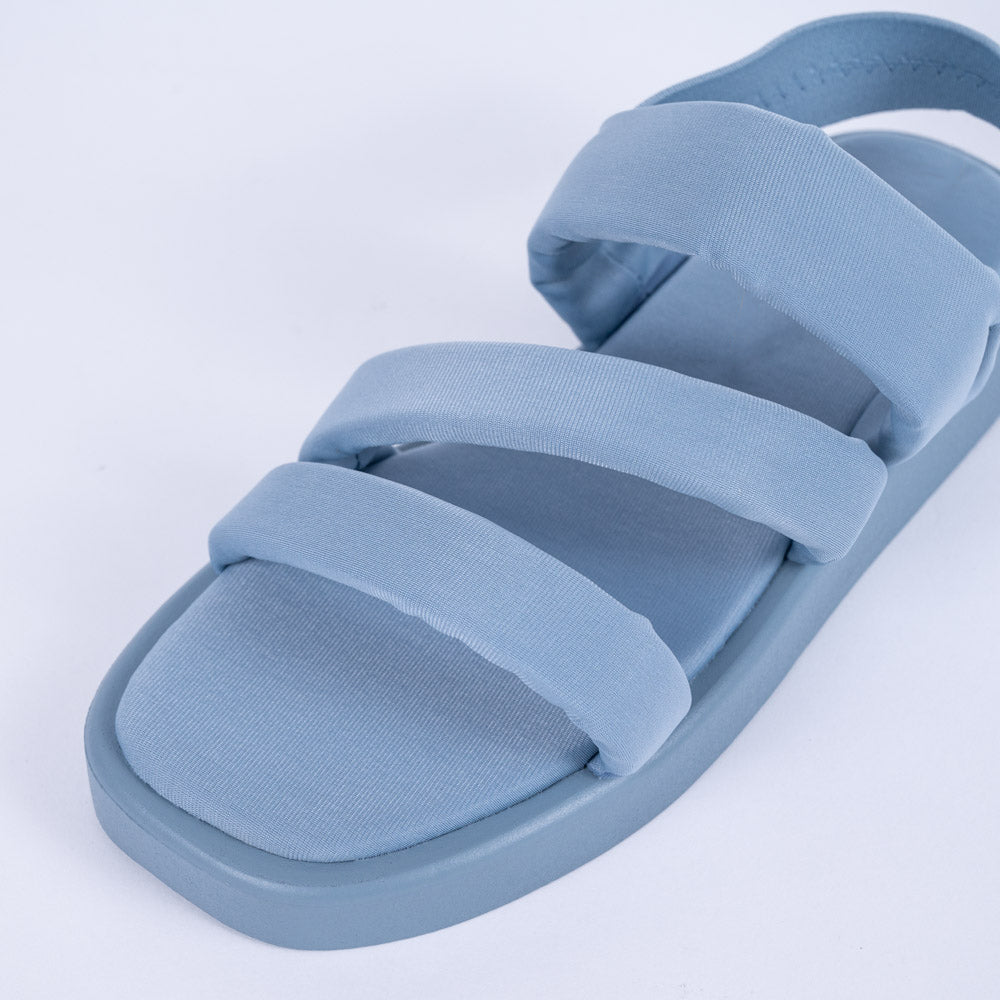 Ladies Blue Ankle Strap Chunky Sandals