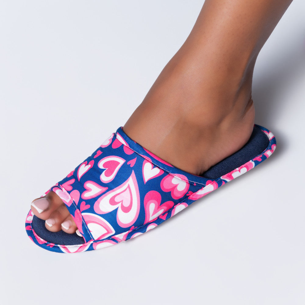 Ladies Navy Slippers