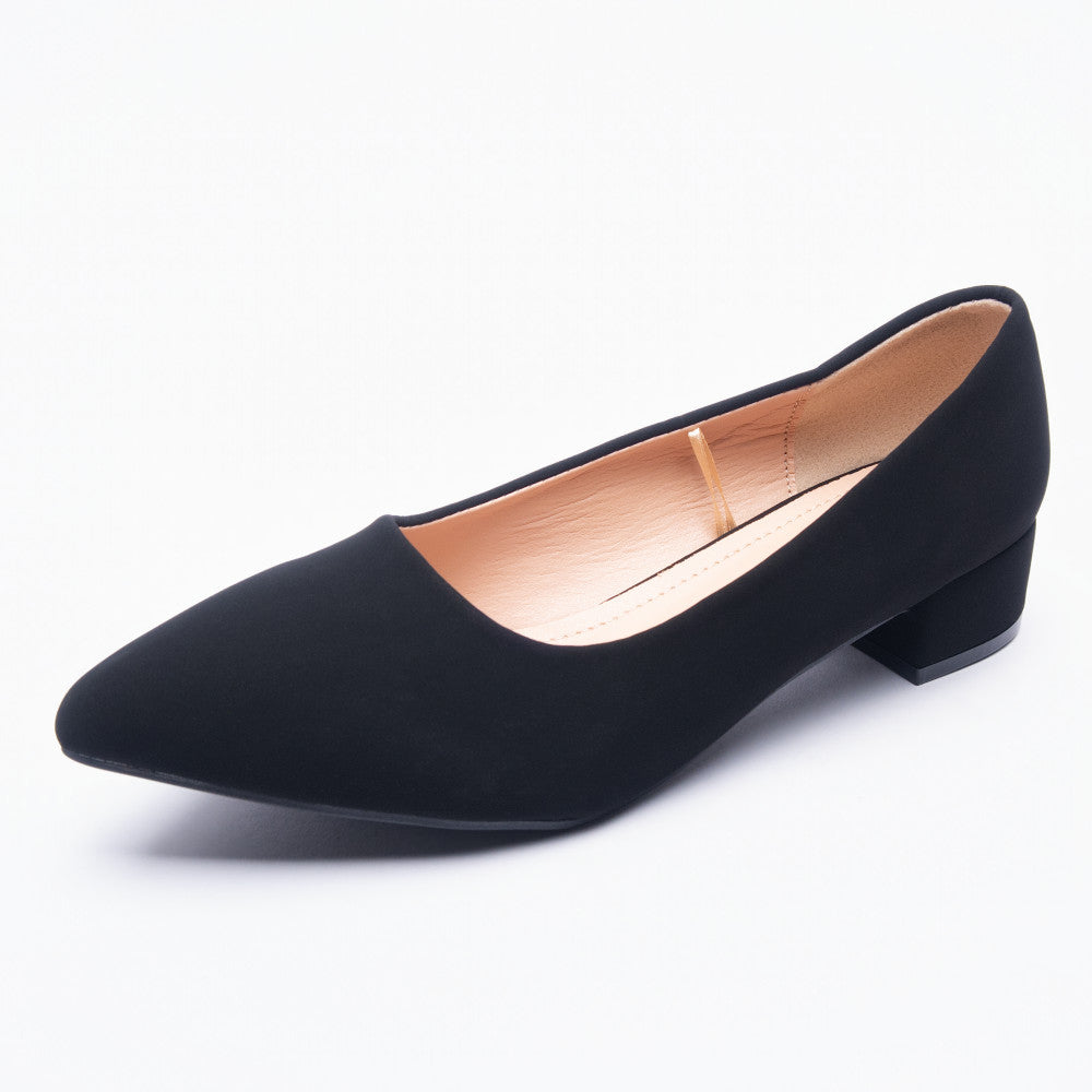 Plain Ladies Black Block Heels