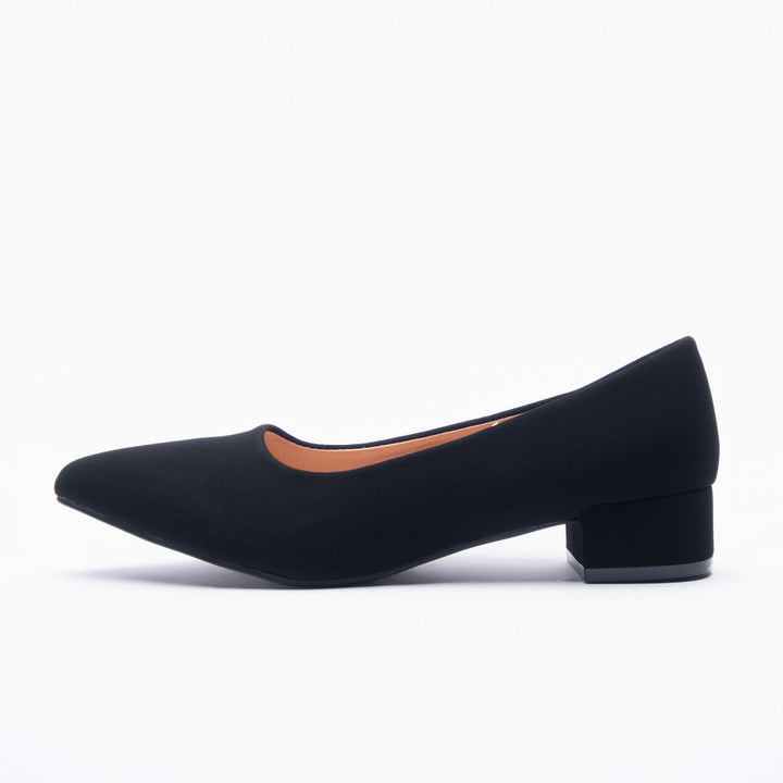 Plain Ladies Black Block Heels