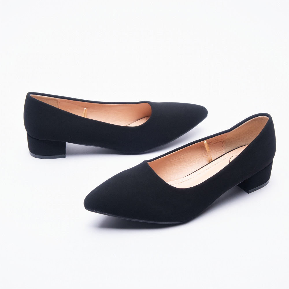 Plain Ladies Black Block Heels