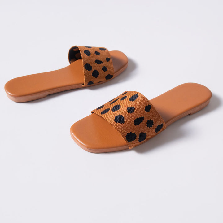 Tan Animal Print Sandals