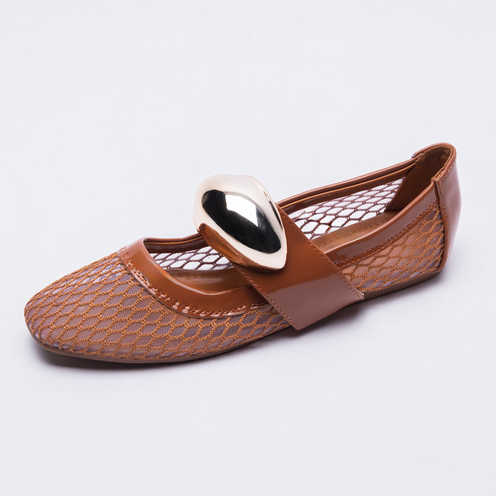 Gold Edit Brown Pumps