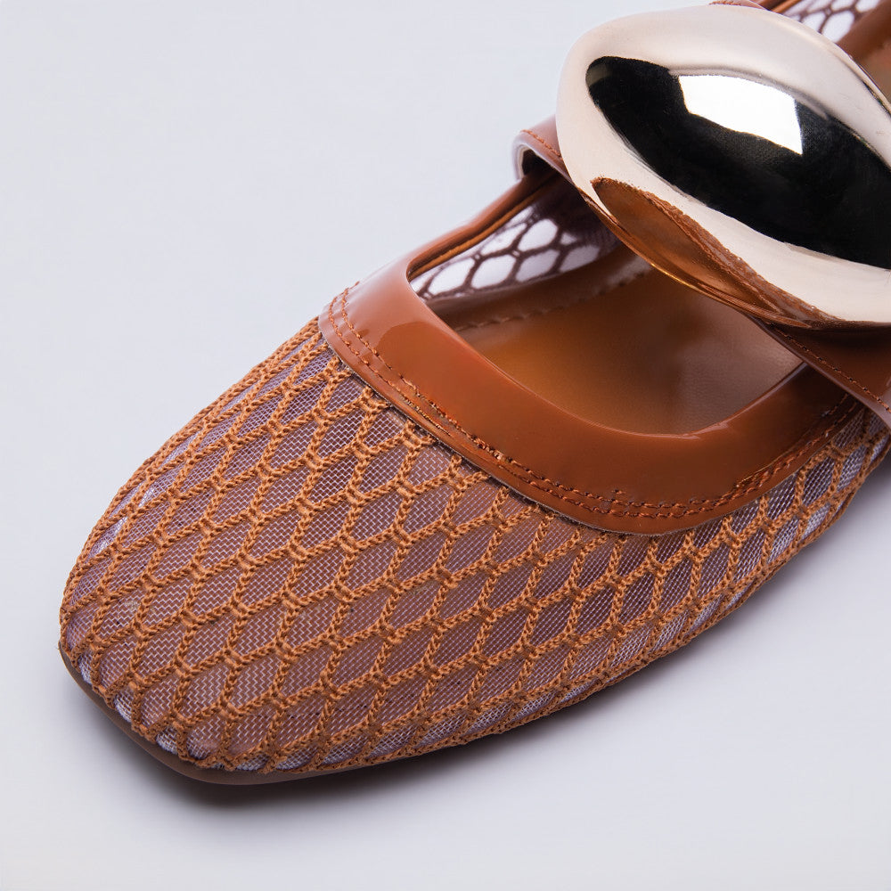 Gold Edit Brown Pumps