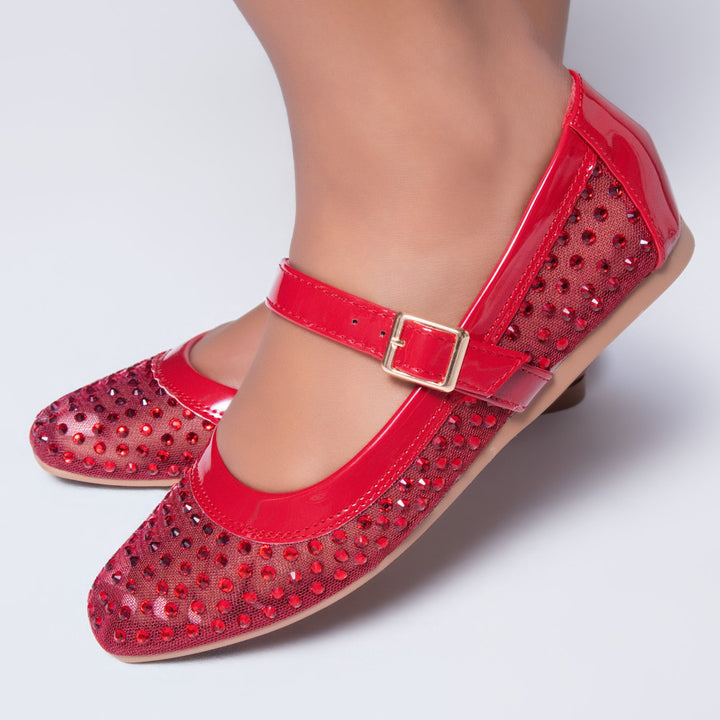 Sequins Edit Red Pumps