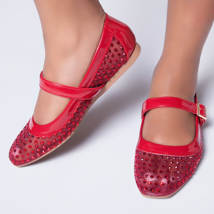 Sequins Edit Red Pumps