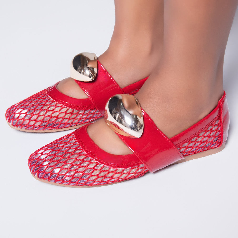 Gold Edit Red Pumps