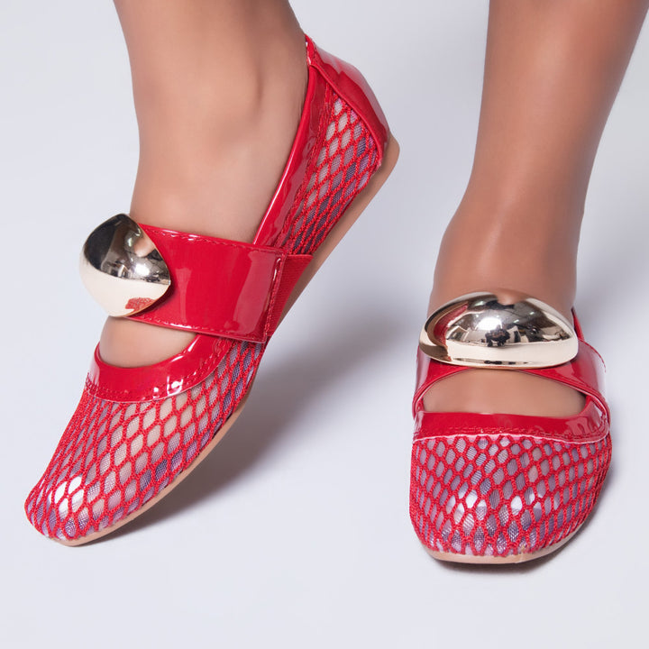 Gold Edit Red Pumps