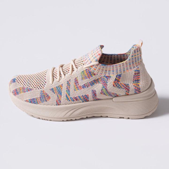 Beige Fly Knit Sneaker