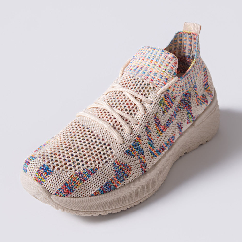 Beige Fly Knit Sneaker