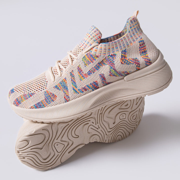 Beige Fly Knit Sneaker