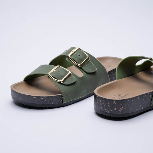 Olive Double Strap Birkie Sandals