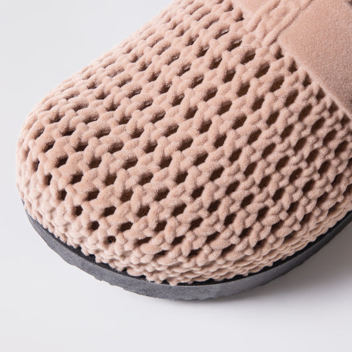 Beige Closed Knit Chunky Birkie Sandals