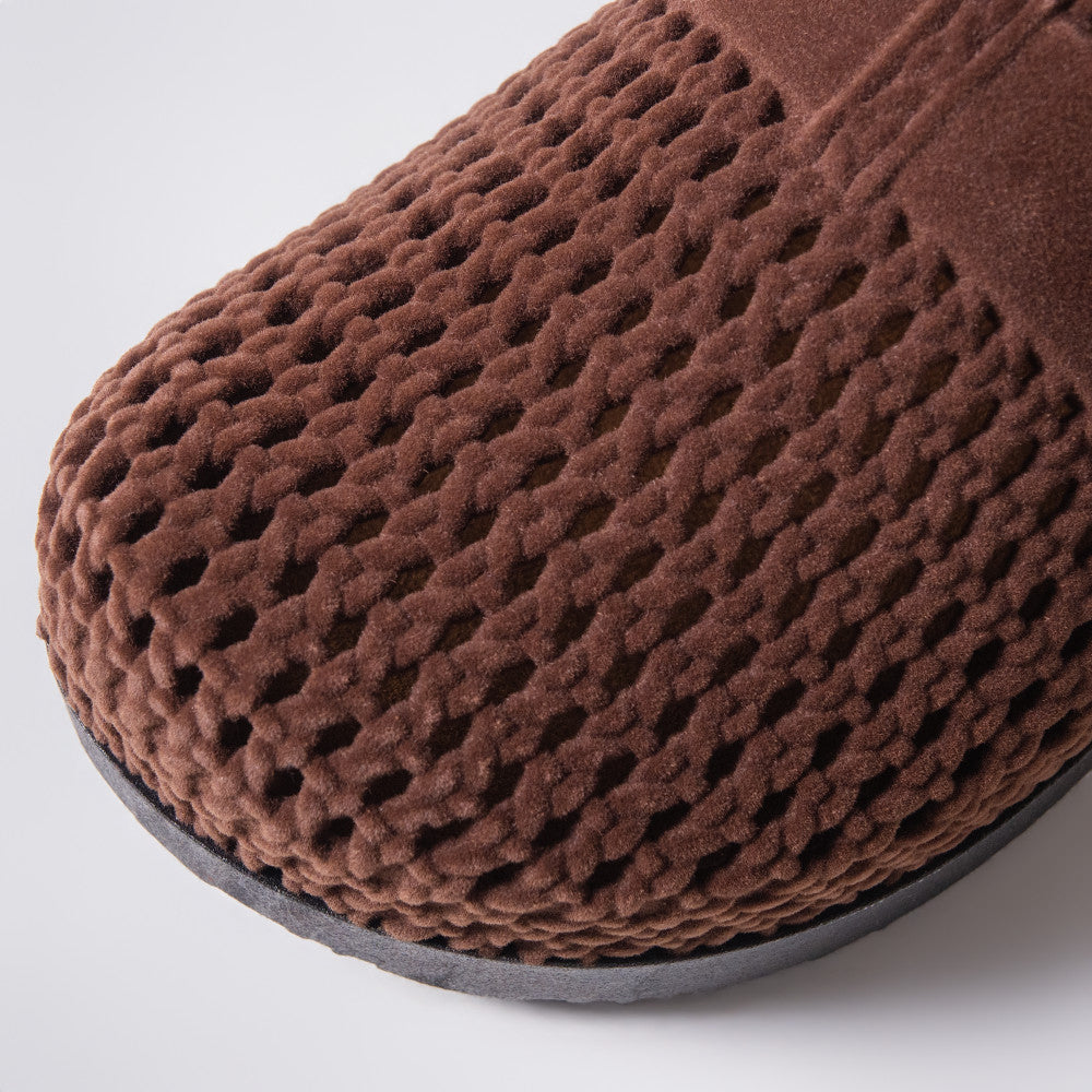 Chocolate Closed Knit Chunky Birkie Sandals