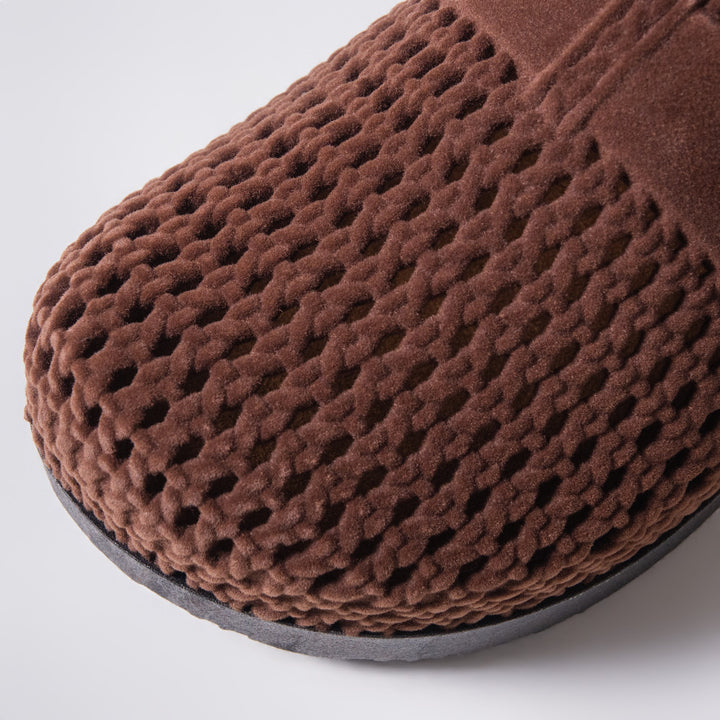 Chocolate Closed Knit Chunky Birkie Sandals