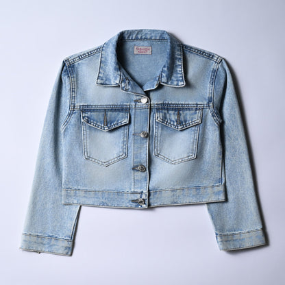 Girls Damage Effect Denim Jacket