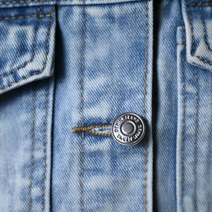 Girls Damage Effect Denim Jacket