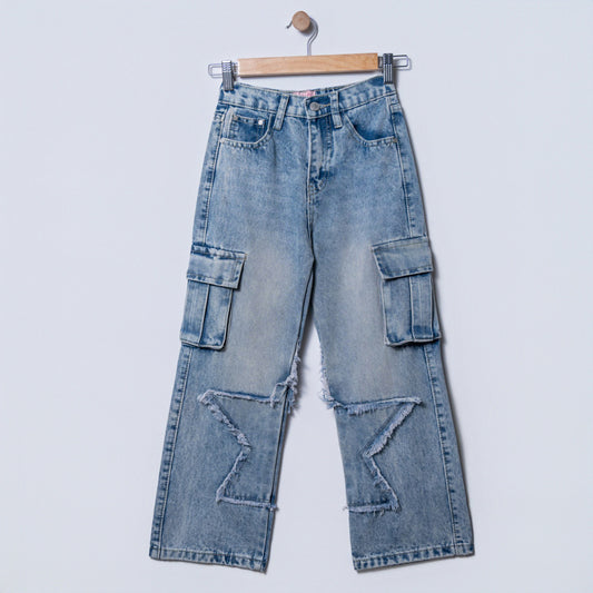Girls Star Edit Cargo Jeans
