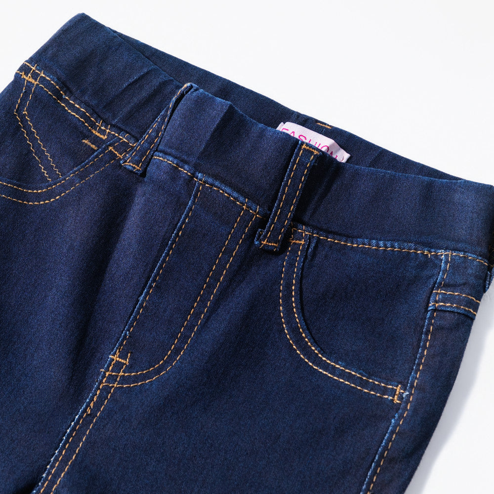 Girls Denim Jeggings With Back Pocket