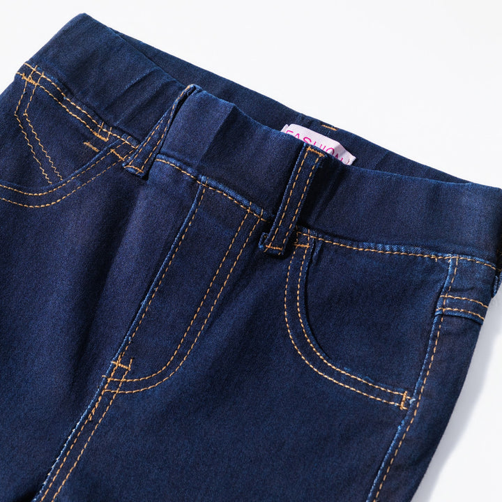 Girls Denim Jeggings With Back Pocket