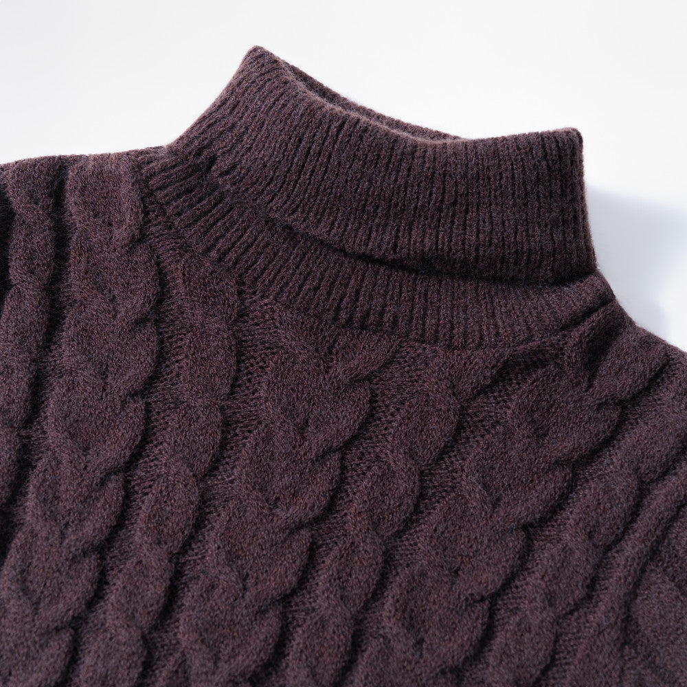 Girls Cable Popcorn Knit Polonecks