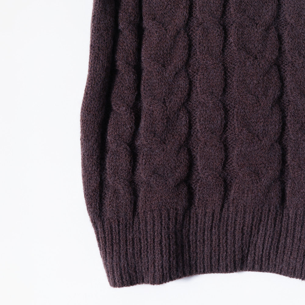 Girls Cable Popcorn Knit Polonecks