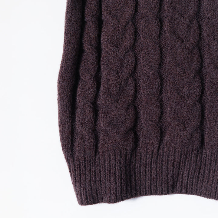 Girls Cable Popcorn Knit Polonecks