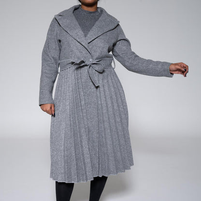 Plus Size Grey Melton Jacket