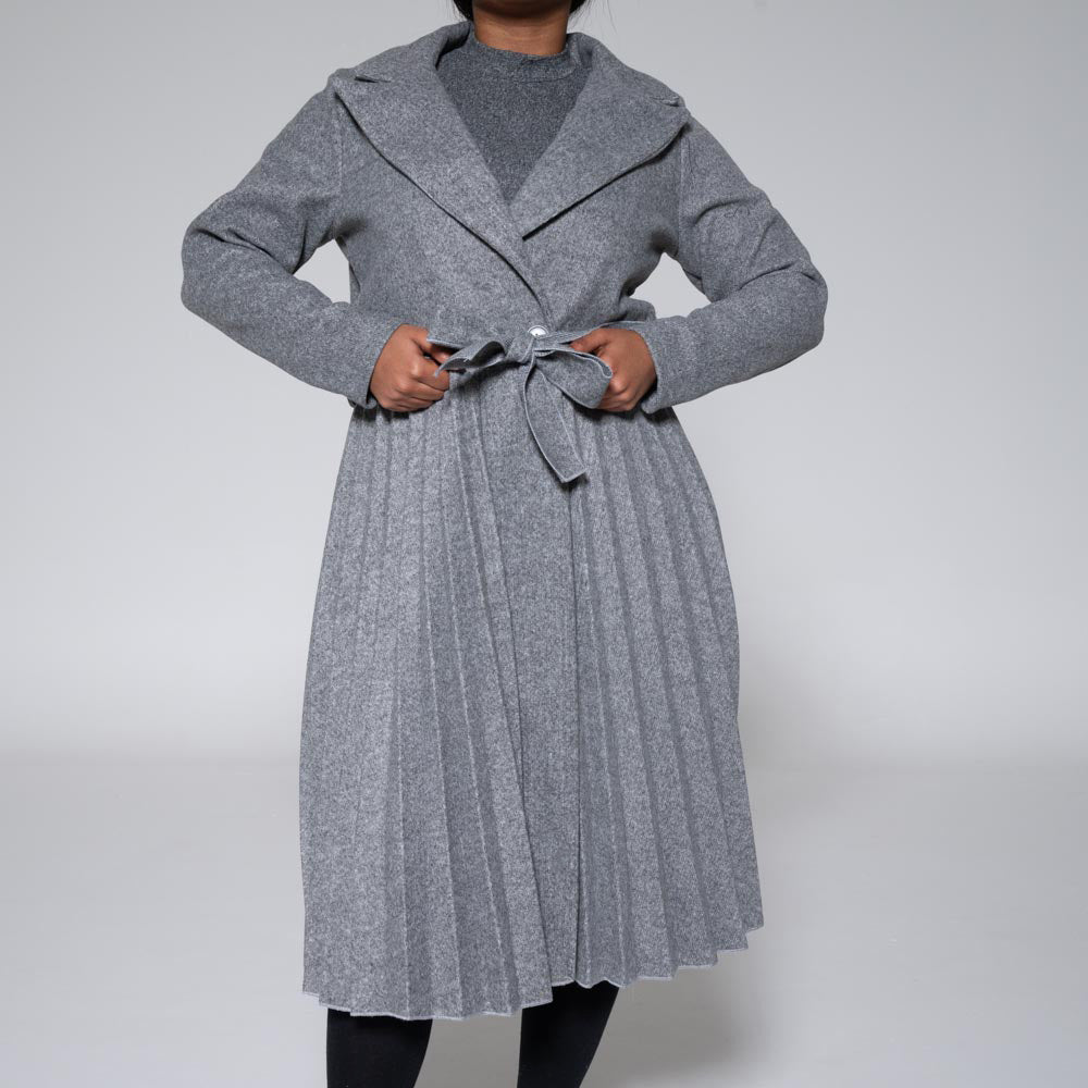 Plus Size Grey Melton Jacket