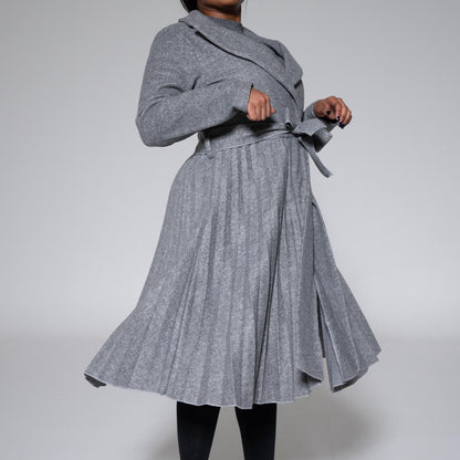 Plus Size Grey Melton Jacket