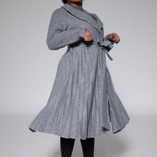Plus Size Grey Melton Jacket