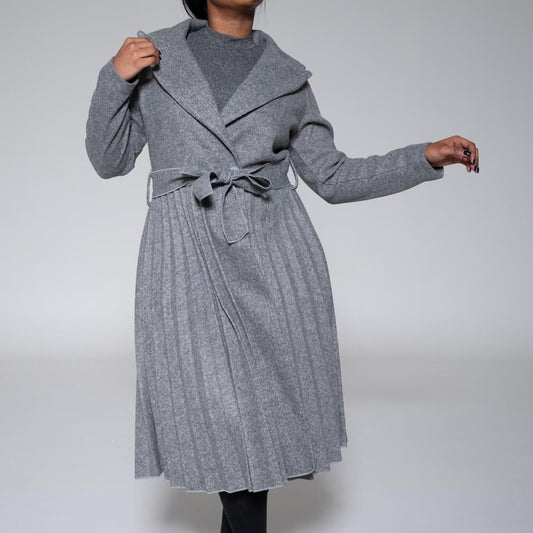 Plus Size Grey Melton Jacket