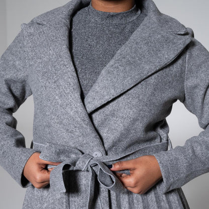 Plus Size Grey Melton Jacket