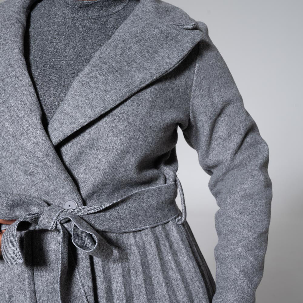 Plus Size Grey Melton Jacket