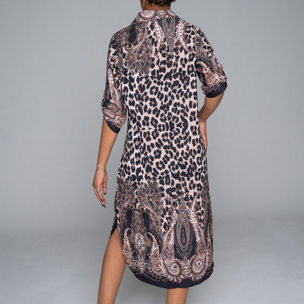 Plus Size Border Print Tunic