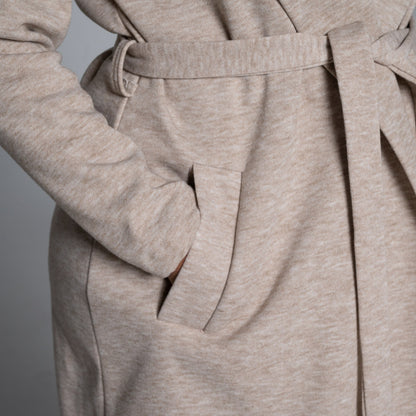Plus Size Oatmeal Long Sleeve Melton Jacket