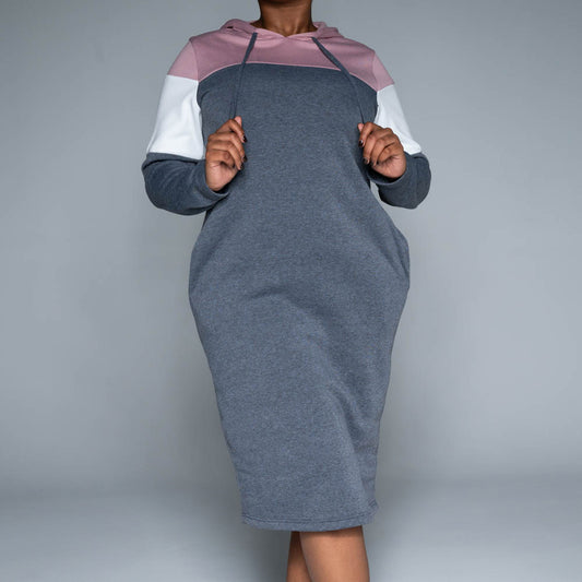 Plus Size Spun Poly Hooded Tunic