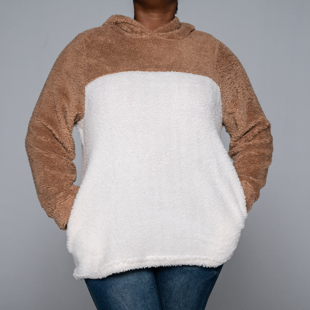 Plus Size Sherpa Hooded Jacket