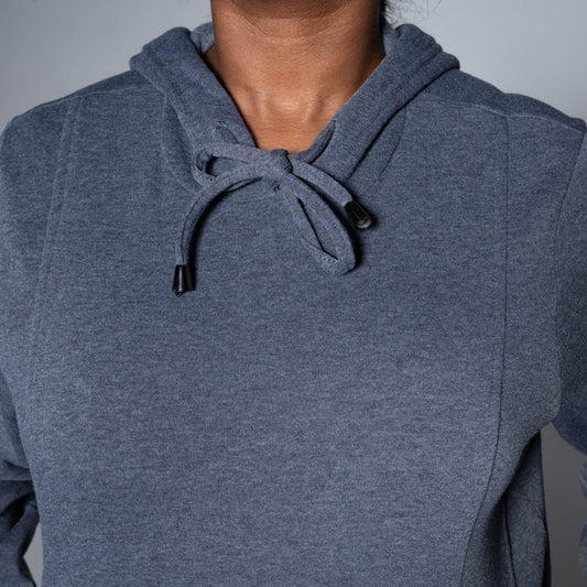 Plus Size Charcoal Hooded Top