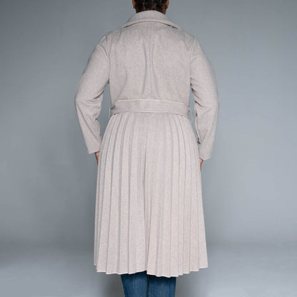 Pleated Melton Plus Size Jacket