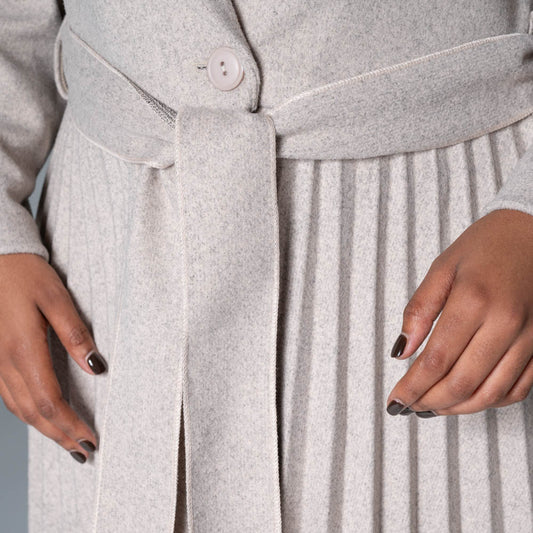 Pleated Melton Plus Size Jacket